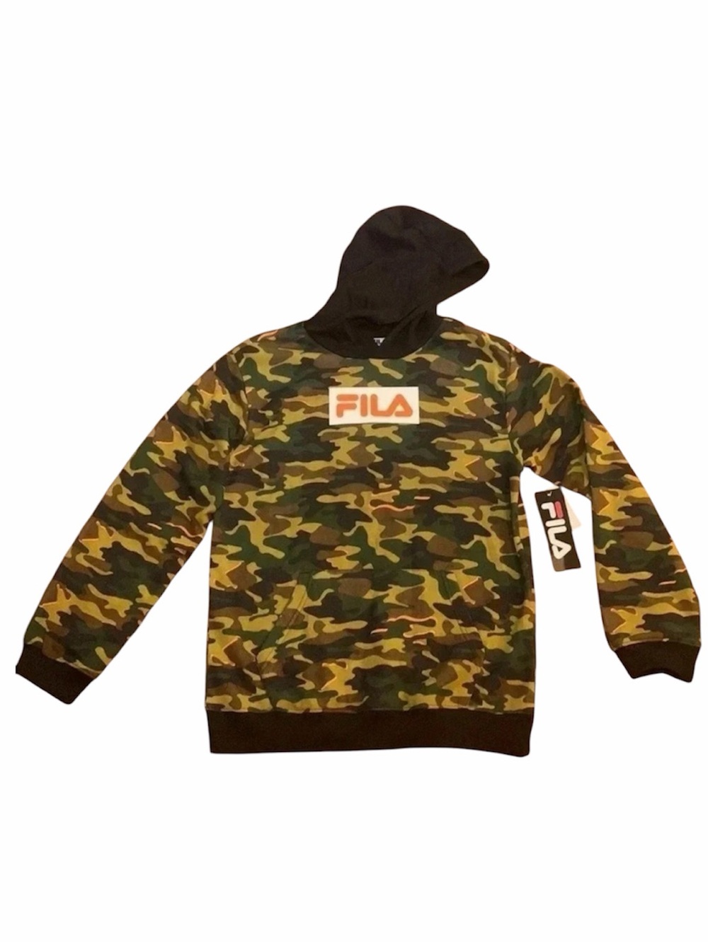 Fila Fleece Hoodie Camo Sweatshirt Youth Sz L NWT